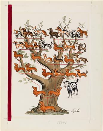 CONSTANTIN ALAJALOV (1900-1987) Family Tree. [COVER ART / NEW YORKER / DOGS]
